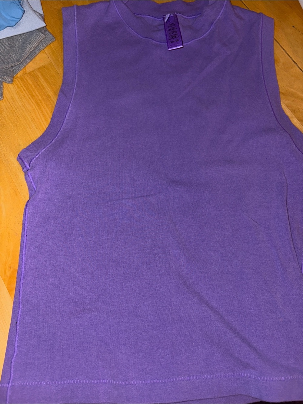 SKIMS Purple Sleeveless Crop Top